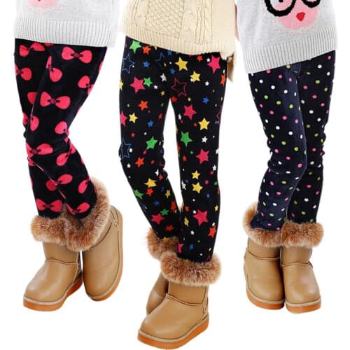 Girls Pants Winter Autumn Fall Kids Fashion Thick Warm Children Clothes Leggings Girl Skinny Casual Trousers 2-7 Years