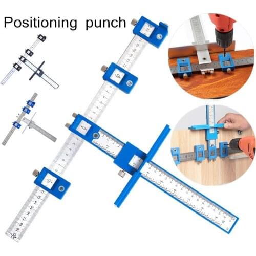 DIY Wood drilling positionerTool Center Drill Bit Guide Set for Handles and Cabinet Hardware Jig Hole Punch Locator/Detachable