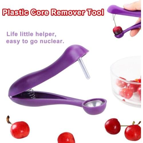 Plastic Manual Cherry Olive Pitter Corer Stone Seed Squeeze Fruit Core Remover Fruit Vegetable Kitchen Tool Denoyauteur Cerise