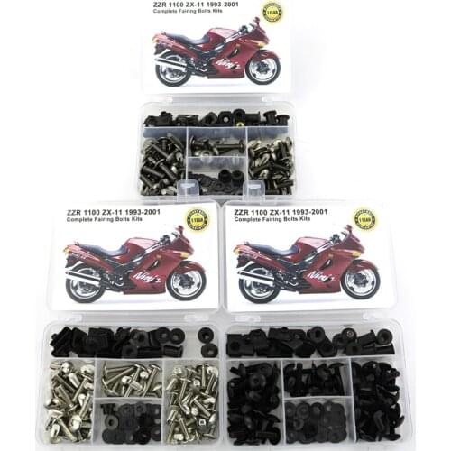 Fit For Kawasaki ZZR1100 ZX-11 1993-2001 Motorcycle Complete Full Fairing Bolts Kits Screws Steel Bodywork Speed Nuts Bolt