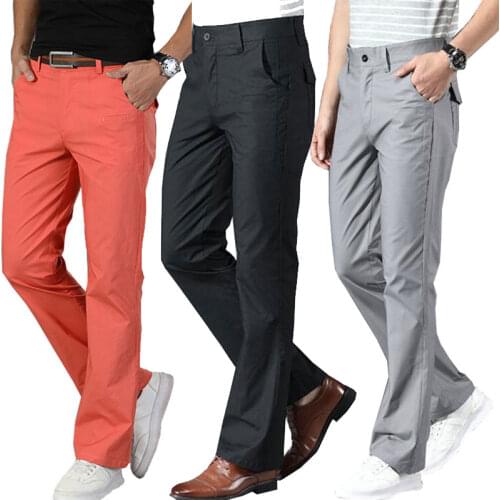 Casual pants For Men Spring and Summer New Mens Micro-Flare Casual pants Korean version of the Stretch Slim FIared pants