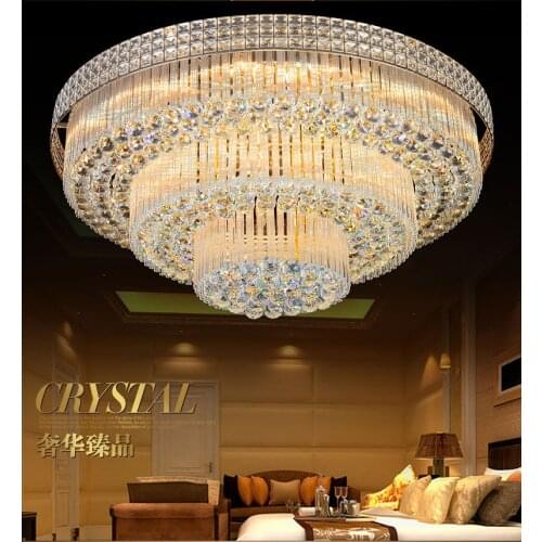 Luxury LED Crystal lamps Living Room Ceiling Lights Atmosphere Living Room Lamp Crystal Light Round Lamps Lighting Large led