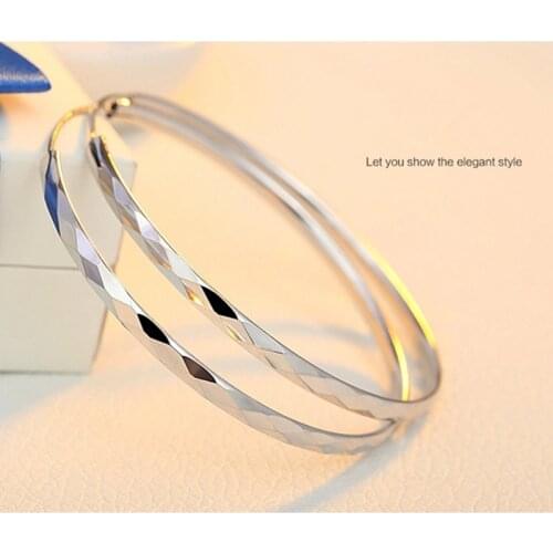 Earrings for Women 2021 Big Ear ring Hoop earrings Surface Plated Platinum Argyle Womens Gift Jewelery Size 40/50/60/70 mm