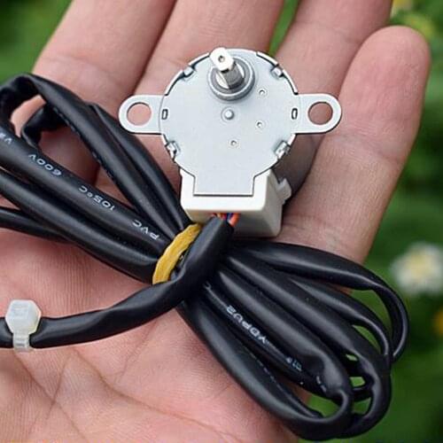 Mini DC12V 24mm Stepper Motor 4-phase 5-wire 24BYJ Micro Step Geared Motor Large Torque Long-line for Smart Toilet Accessories