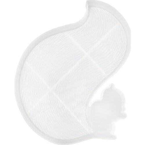 M2EA Resin Silicone Molds Squirrel Tail Tray Mould Coaster Tray Molds for Craft Making Agate Slice Coasters Cup Mats