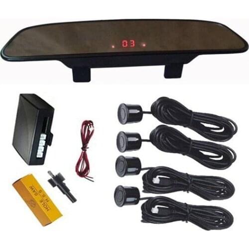 Super thinner Rearview Mirror LED Display Parking sensor With 4 Sensors led parking sensor system with mirror display