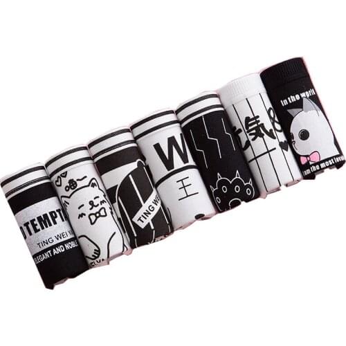 7Pcs/Lot Lovely Young Girl Panties Womens Cotton Breathable Briefs Solid Soft Seamless Underwear Female Sexy Student Briefs