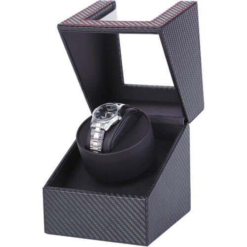 Carbon Leather Motor Shaker Watch Winder Holder Display Automatic Mechanical Watch Winding Box Jewelry Automatic Watch EU/US/AU