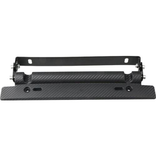 Universal Car Carbon Fiber Number License Plate Frame Holder Bracket Adjustable Auto Front Mount Bumper Brackets
