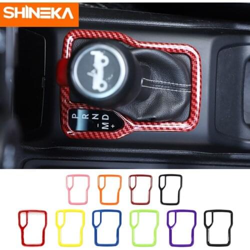 SHINEKA Interior Accessories For Jeep Wrangler JL Car Gear Shift Panel Decoration Cover Stickers For Jeep Wrangler JL 2018-2020