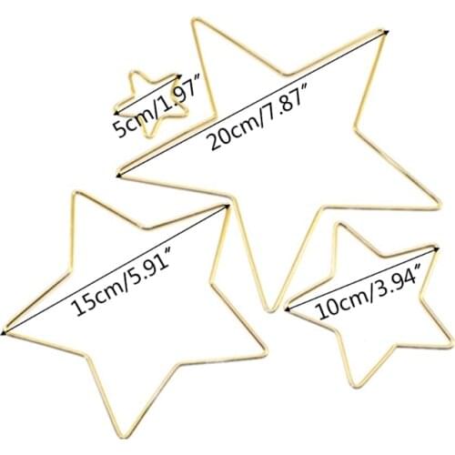 W3JE Star Metal Craft Hoops Dream Catcher Rings for Dreamcatchers Wreaths Macrame Project DIY Accessories