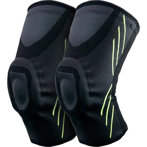 GOBYGO 1Pcs Non-slip Silicone Pad Knee Brace Arthritis Meniscus Tear Joint Pain Relief Elastic Knee Pads With Silicone Strip