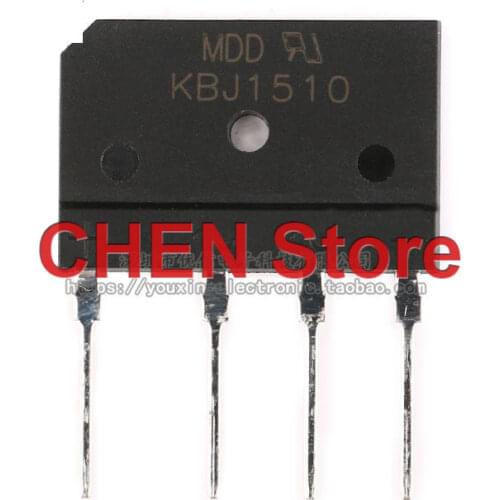 10pcs Original KBJ1510 15A/1000V flat bridge rectifier bridge stack single-phase silicon bridge rectifier