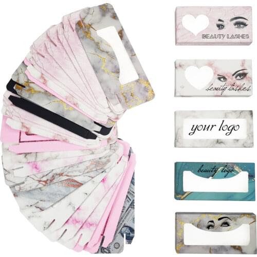 50/100 PCS Eyelash Box Packaging Custom Logos Avilable Empty Lashes Case Paper Eyelashes Package Wholesale Lash Packaging