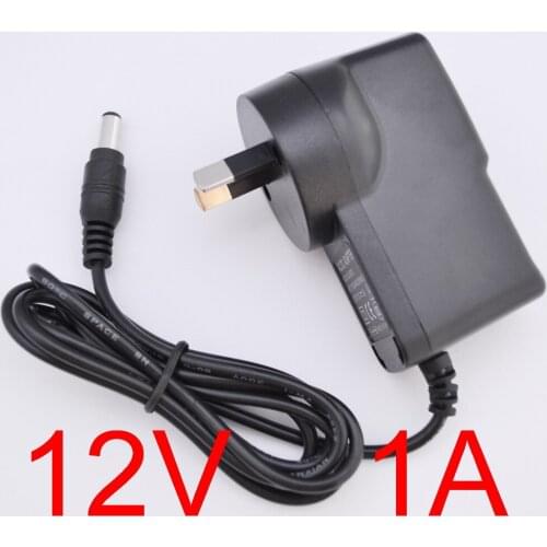 100PCS High quality AC 100V-240V Converter Switching power adapter DC 12V 1A 1000mA Supply AU Plug DC 5.5mm x 2.1mm