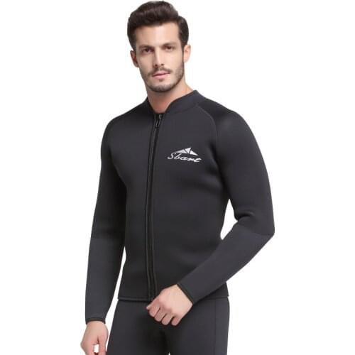 2019 Mens wetsuit jackets 5mm neoprene Long Sleeved Jumpsuit Scuba Dive Wet Suit Top Winter Swim Warm Surf Upstream