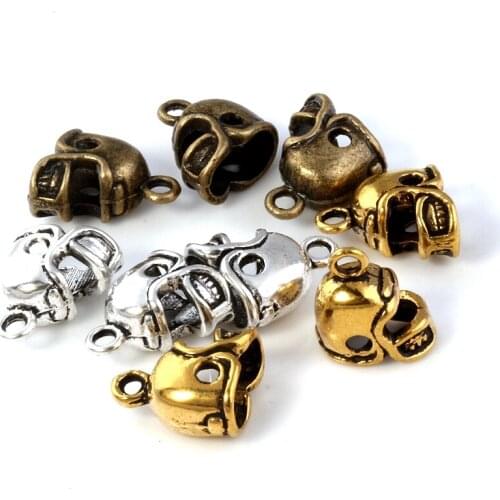 MIC 12 pcs Antique gold 3D Small Football Helmet Charms pendants DIY Jewelry 13 x11mm nm308