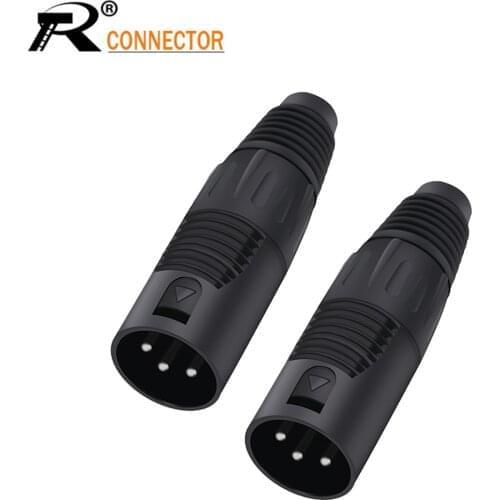 3Pcs XLR 3PIN Male Plug Socket XLR Connector 3pole Audio Terminal Panel Mount Chassis XLR Wire Microphone Connector