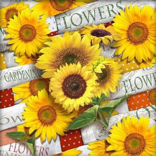 5D DIY Diamond Painting Flower Cross Stitch Kit Mosaic Diamond Embroidery Sunflower Full Square/Round Drill Home Decoration