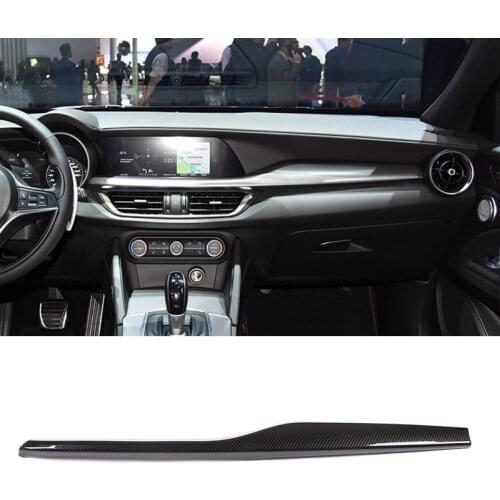 Carbon Fiber ABS Plastic For Alfa Romeo Stelvio 2017-2020 Car Dashboard Decoration Panel Trim Accessories Left Hand Drive