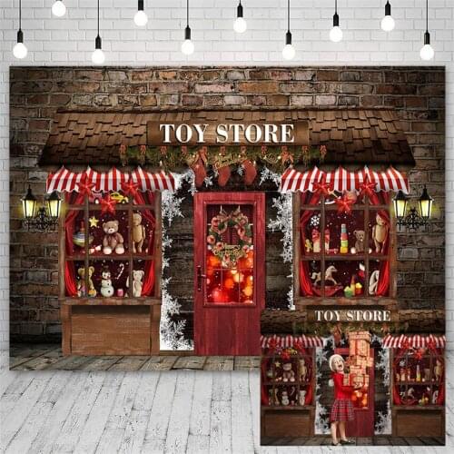 Avezano Merry Christmas Backdrop Toy Store Garland Gift Winter X-MAS Newborn Photography Background Photo Studio Photocall Decor
