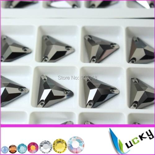 Free shipping 72pcs 16mm A++ quality Flat back sew on crystals hematite color rhinestones with holes for clothing set