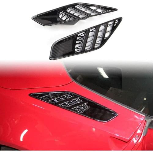 Carbon Fiber Look Cover Trims Accessories Rear Side Body Vent for 2014 2015 2016 2017 2018 Chevrolet Corvette C7