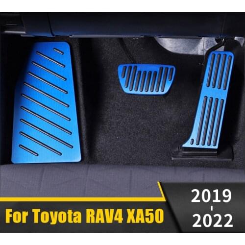 For Toyota RAV4 XA50 2019 2020 Car Accelerator Brake Pedal Footrest Pedal Plate Cover Aluminum pads Interior Refit Accessories