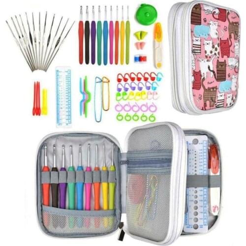 Dreamburgh 72 in 1 Full Set DIY Crochet Hooks Needles Stitches Knitting Craft Case Crochet Agulha Set Weaving Tools Sewing Tools