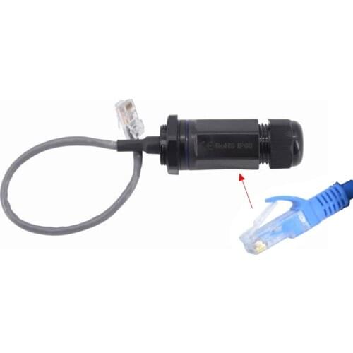 Shielding CAT5E CAT6 Outdoor RJ45 Panel Mount LAN Connector Ethernet Network Cable Extension Adapter Waterproof 8P8C 1u