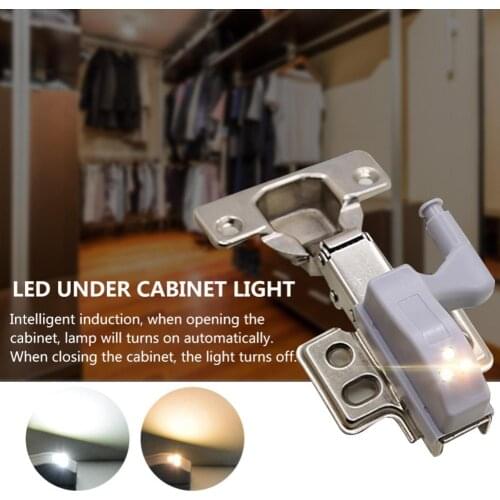 LED Under Cabinet Light Universal Wardrobe Light Sensor Led Inner Hinge Lamp For Cupboard Closet Kitchen (Battery Not Included)