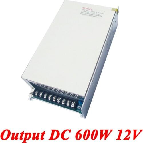 S-600-12 switching power supply 600W 12v 50A,Single Output ac-dc power supply for Led Strip,AC110V/220V Transformer to DC12V