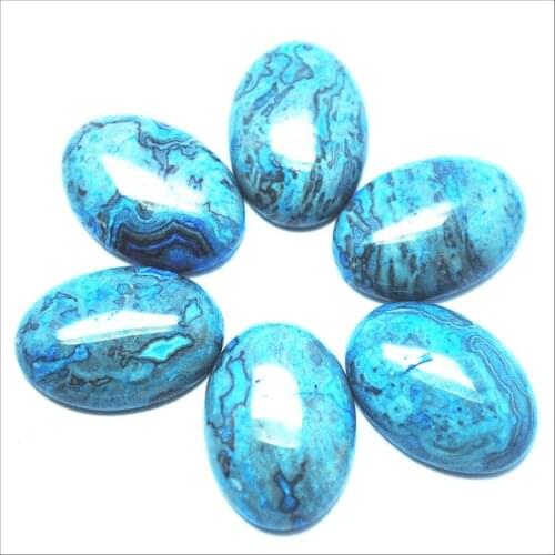 10pcs Natural Blue jasperr stone cabochons Oval shape size 18x25mm top fashion DIY jewelry fittings