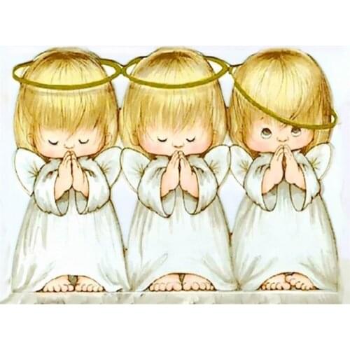 Carton Angel DIY 11CT Embroidery Cross Stitch Kits Craft Needlework Set Cotton Thread Printed Canvas Home Decoration On Sale