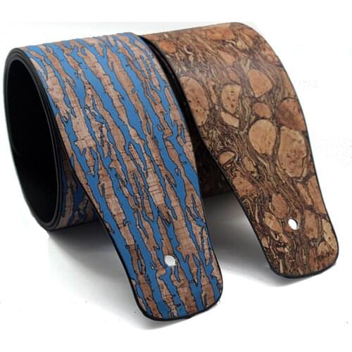 Tree Bark Pattern Widening Leather Electric Guitar Acoustic Guitar Folk Guitar Bass Strap