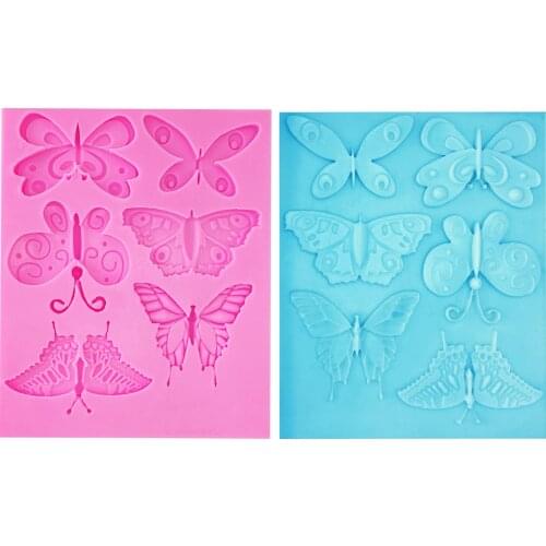 M0825 Butterfly Shaped Fondant Cake Mold Silicone Mould Bakeware Baking Cooking Tools Sugar Cookie Jelly Pudding Decor