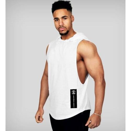 Gyms Tank Top Men Cotton Vest Bodybuilding Muscle Sleeveless Hooded Shirt Casual Clothing Brand Singlet Fitness Tops Sportswear