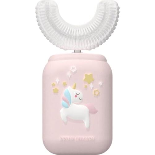 Cute Kids Electric Toothbrush U-shaped Sweetheart Unicorn Waterproof Automatic Ultrasonic Rechargeable Toothbrush Soft