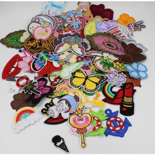 10/20pcs/lot Random Mixed Patch Set Iron Sew On Patches Cartoon Cute Embroidered Applique Patches For Clothes Patch Stickers