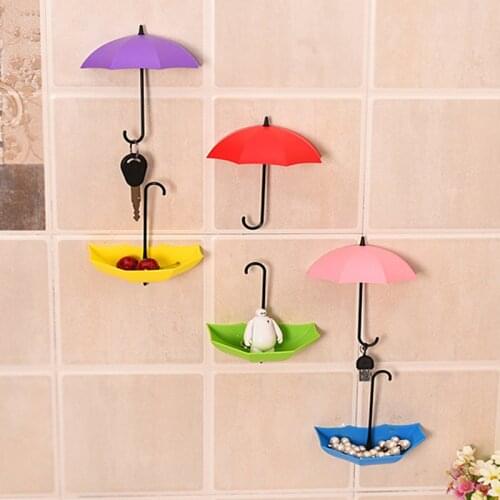 Non-marking punch-free umbrella hook self-adhesive hook wall door clothing hanger key debris hook bathroom kitchen sticky rack