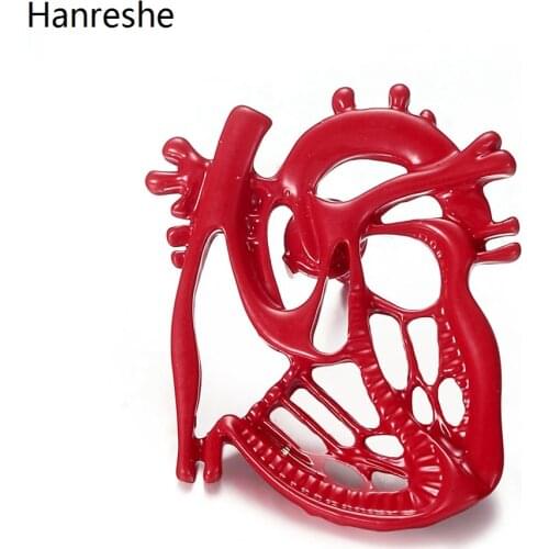 Red Color Heart Frame Brooch Pin Enamel Medical Alloy Small Jewelry Accessory Fashion Lapel Badge For Doctors Best Gift