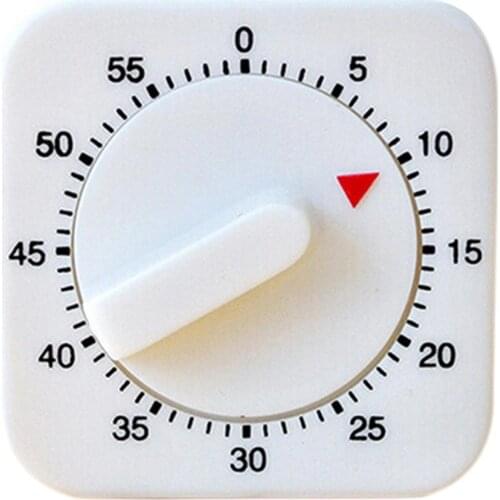 Novelty White Square 60-Minutes Mechanical Timer Reminder Counting for Kitchen