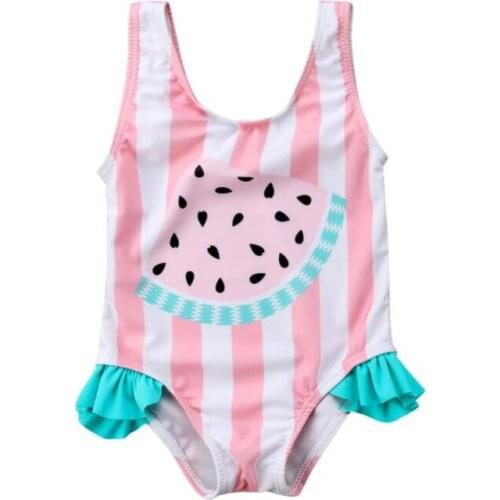 NEW Kids Baby Girl Striped Watermelon Swimsuit Baby Swimwears Bikini Bathing Suit Swimming Bodysuits Girls Swimwear 0-3 Years