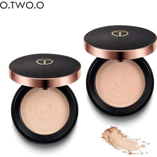 O.TWO.O Matte Face Powder Foundations Powder Compact Oil-control Brighten Concealer Pressed Powder Cosmetics for Facial