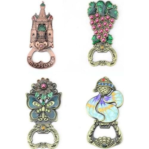 Zinc Alloy Beer Bottle Opener Grape Castle Butterfly Shape Crafts Souvenir Vintage Corkscrew Home KTV Bar Collection Lovers