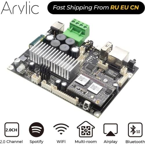 Up2Stream Amp V4 WiFi & Bluetooth 5.0 Stereo Amplifier Board 100W DC 12-24V Multiroom Audio Amplifier Board With Spotify Airply
