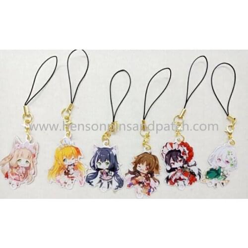Custom metal printing with epoxy Anime girl key ring