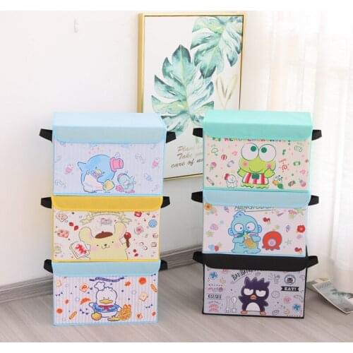 A variety of cartoon cloth art hard surface storage box with lid storage box underwear portable storage