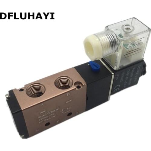 4V210-08 2/5 way Pneumatic valve solenoid valve Air distributor 1/4" 24VDC 220VAC air control valve