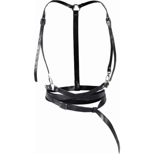 Women Harness Belts Slim Tight Street Strap Body Casual Tide Adjustable PU Metal Buckle Waist Belts